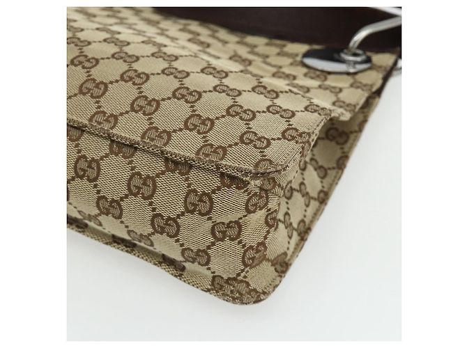 Borsa a Spalla GG Canvas Gucci Beige Argento 120841 Auth ep14120 - vista 10