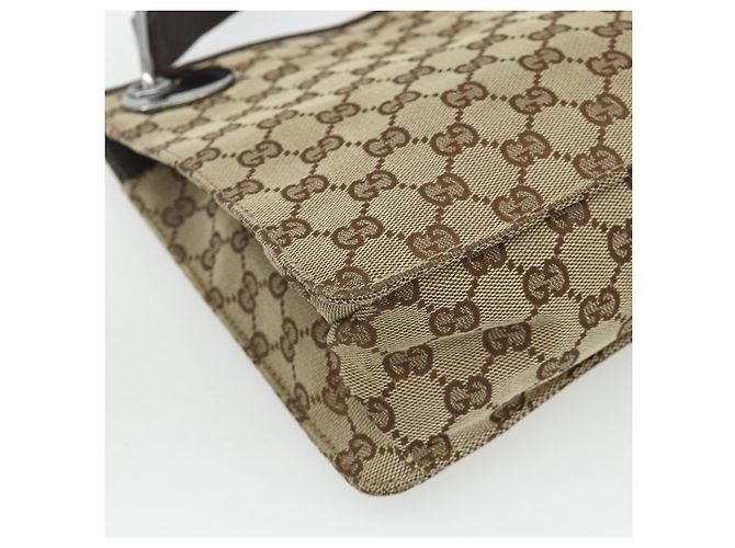 Borsa a Spalla GG Canvas Gucci Beige Argento 120841 Auth ep14120 - vista 11