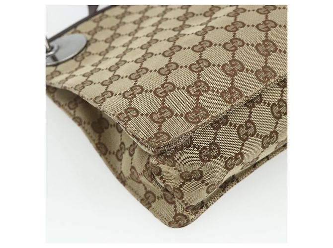 Borsa a Spalla GG Canvas Gucci Beige Argento 120841 Auth ep14120 - vista 13