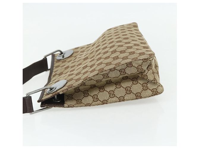 Borsa a Spalla GG Canvas Gucci Beige Argento 120841 Auth ep14120 - vista 4