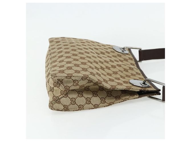 Borsa a Spalla GG Canvas Gucci Beige Argento 120841 Auth ep14120 - vista 5