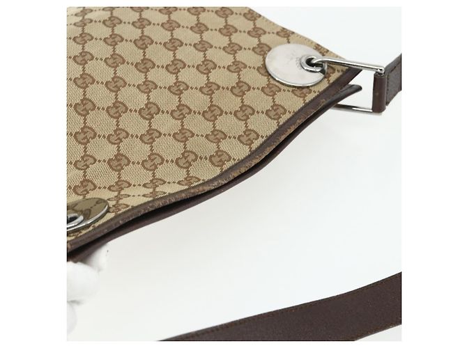 Borsa a Spalla GG Canvas Gucci Beige Argento 120841 Auth ep14120 - vista 6