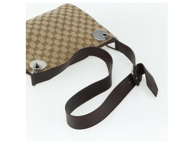 Borsa a Spalla GG Canvas Gucci Beige Argento 120841 Auth ep14120 - vista 7