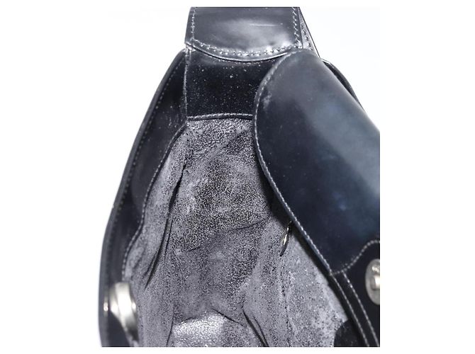 Borsa a Spalla GUCCI Pelle Verniciata Nera Argento 000 0506 1013 Auth ep14311 Nero - vista 17