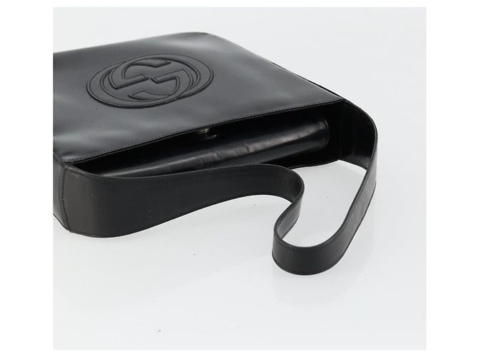 Borsa a Spalla GUCCI Pelle Verniciata Nera Argento 000 0506 1013 Auth ep14311 Nero - vista 7