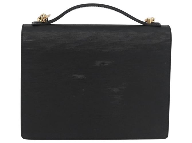 LOUIS VUITTON Bolsa de Mão Epi Monceau 28 Preta M52122 LV Auth ep14190A Preto - vista 2