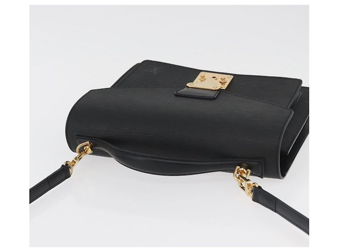LOUIS VUITTON Bolsa de Mão Epi Monceau 28 Preta M52122 LV Auth ep14190A Preto - vista 7
