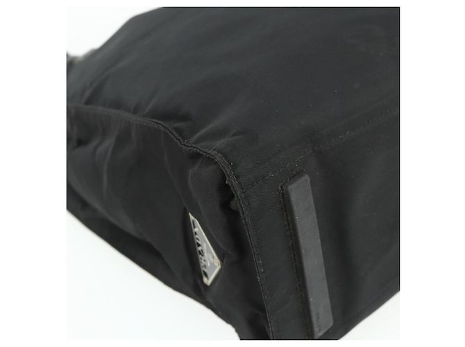 Prada Tote Bag aus schwarzem Nylon mit silberner Authentizität bs34646 - Ansicht 11