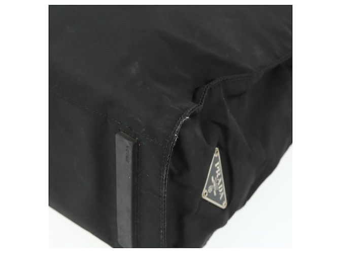 Prada Tote Bag aus schwarzem Nylon mit silberner Authentizität bs34646 - Ansicht 12