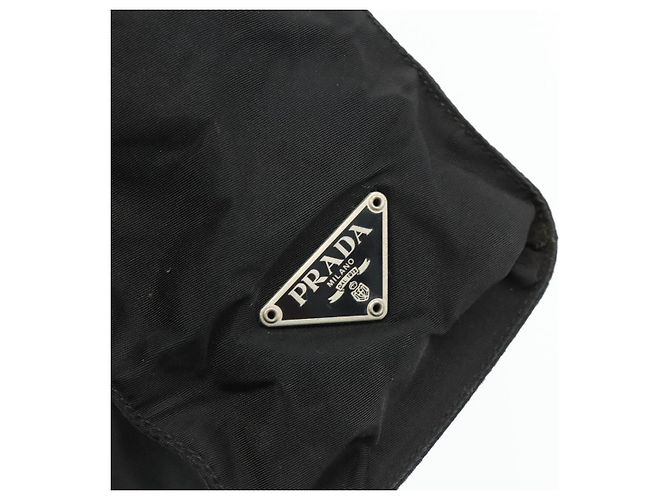 Prada Tote Bag aus schwarzem Nylon mit silberner Authentizität bs34646 - Ansicht 14