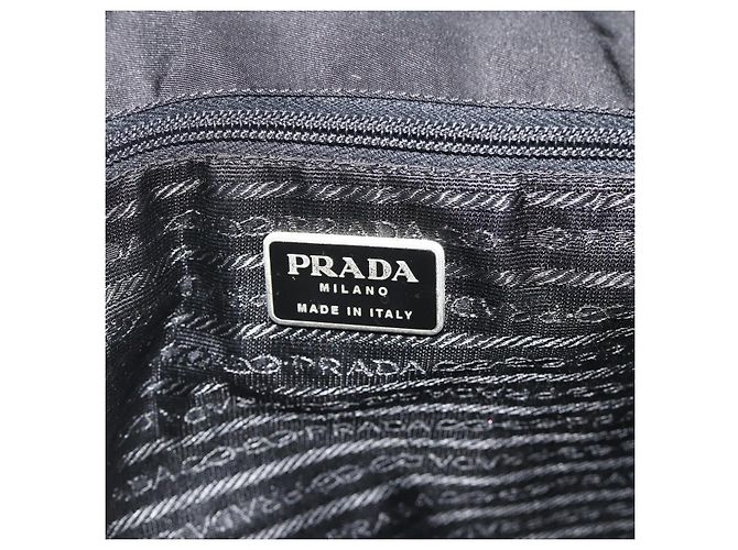 Prada Tote Bag aus schwarzem Nylon mit silberner Authentizität bs34646 - Ansicht 16