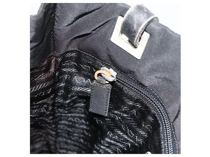 Prada Tote Bag aus schwarzem Nylon mit silberner Authentizität bs34646 - Ansicht 20