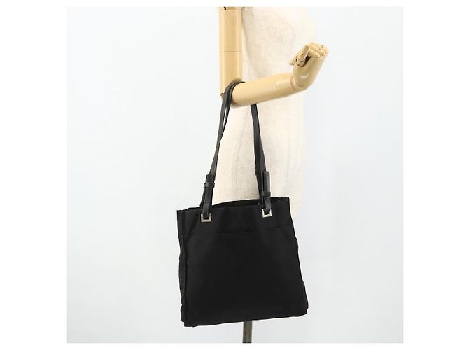 Prada Tote Bag aus schwarzem Nylon mit silberner Authentizität bs34646 - Ansicht 27