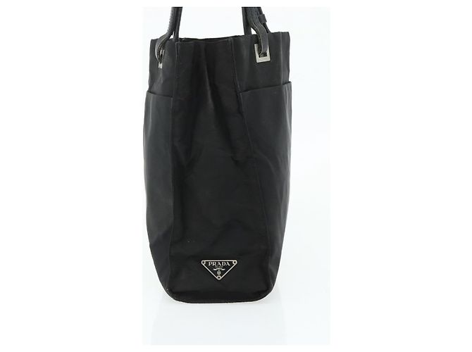 Prada Tote Bag aus schwarzem Nylon mit silberner Authentizität bs34646 - Ansicht 4