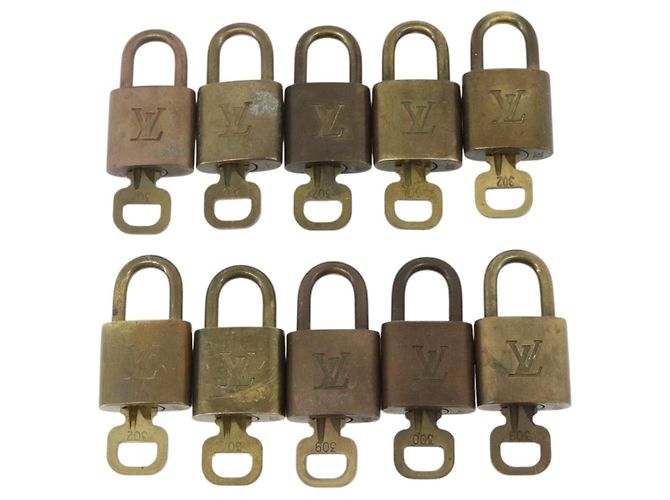LOUIS VUITTON Set di 10 Lucchetti in Metallo Dorato LV Auth 167227 D'oro - vista 2