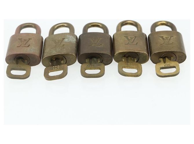 LOUIS VUITTON Set di 10 Lucchetti in Metallo Dorato LV Auth 167227 D'oro - vista 4