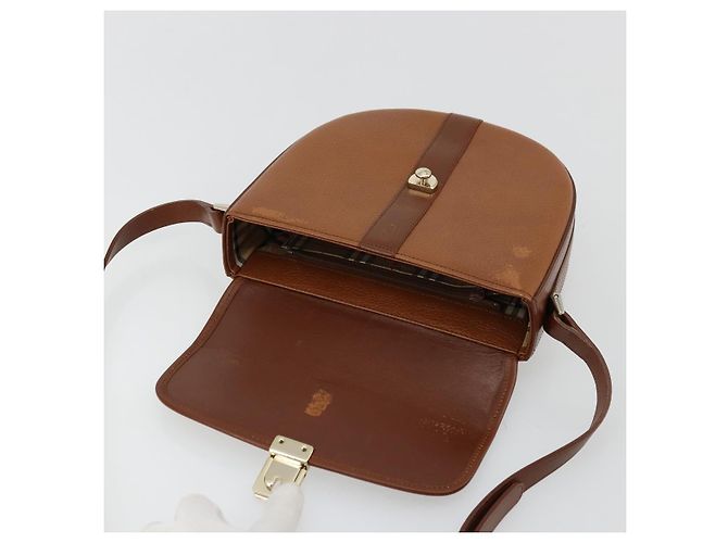 Borsa a Spalla Burberry in Pelle Marrone Oro Auth ep14186 D'oro - vista 15