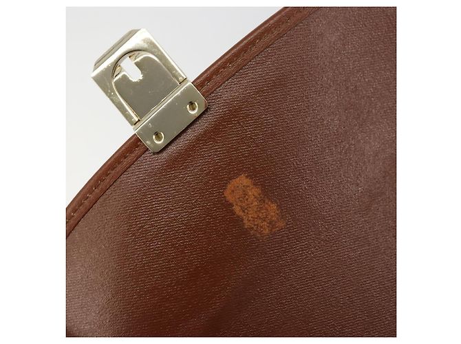 Borsa a Spalla Burberry in Pelle Marrone Oro Auth ep14186 D'oro - vista 16