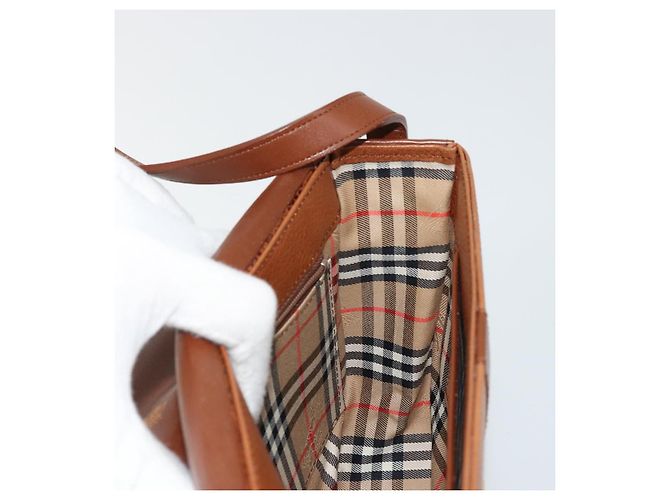 Borsa a Spalla Burberry in Pelle Marrone Oro Auth ep14186 D'oro - vista 18