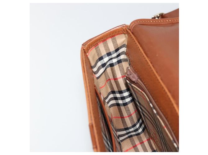 Borsa a Spalla Burberry in Pelle Marrone Oro Auth ep14186 D'oro - vista 19