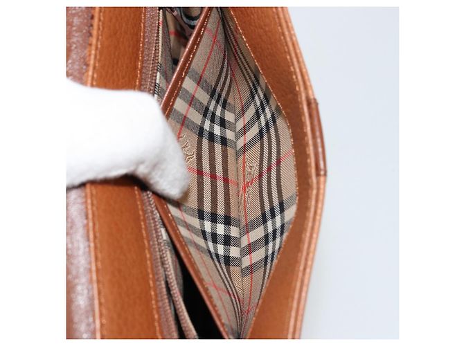Borsa a Spalla Burberry in Pelle Marrone Oro Auth ep14186 D'oro - vista 22