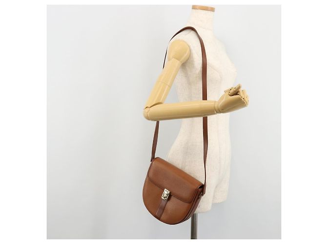 Borsa a Spalla Burberry in Pelle Marrone Oro Auth ep14186 D'oro - vista 23