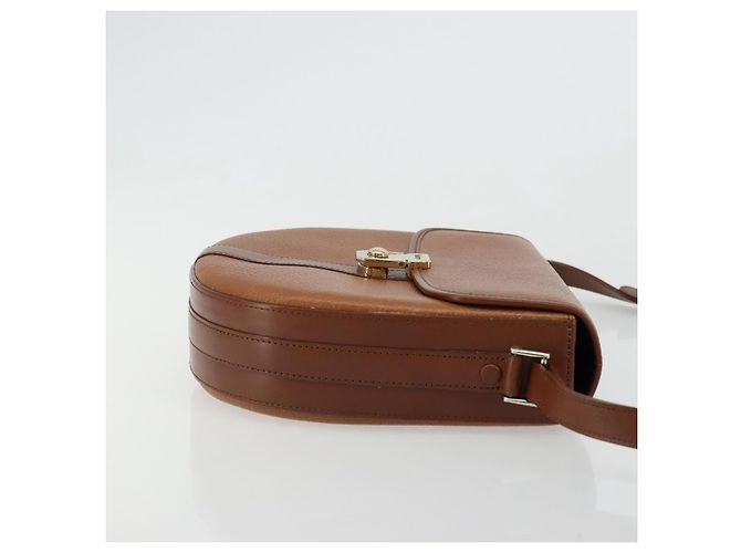 Borsa a Spalla Burberry in Pelle Marrone Oro Auth ep14186 D'oro - vista 4