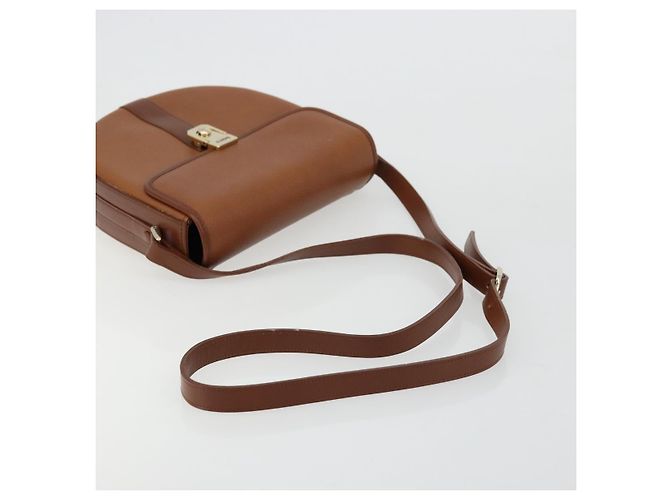 Borsa a Spalla Burberry in Pelle Marrone Oro Auth ep14186 D'oro - vista 7