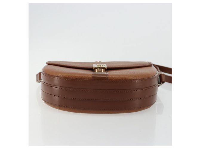 Borsa a Spalla Burberry in Pelle Marrone Oro Auth ep14186 D'oro - vista 9