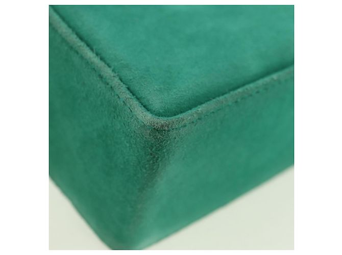 Borsa a Spalla con Catena Christian Dior in Camoscio Verde Oro Auth BA12278V D'oro - vista 11