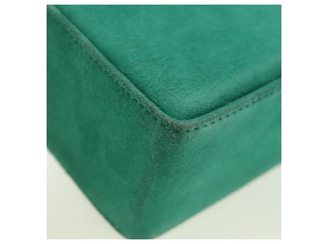 Borsa a Spalla con Catena Christian Dior in Camoscio Verde Oro Auth BA12278V D'oro - vista 13