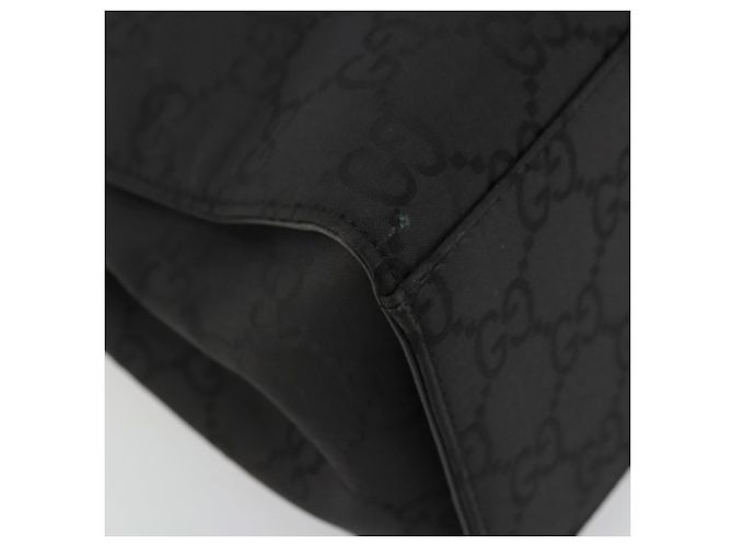 Bamboo Borsa a mano in tela GG Gucci con bambù in nylon nero e argento 002 1010 Auth ep14182 - vista 11