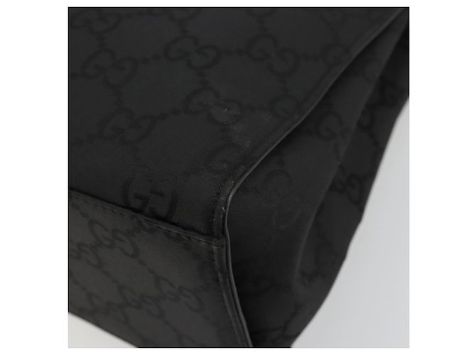 Bamboo Borsa a mano in tela GG Gucci con bambù in nylon nero e argento 002 1010 Auth ep14182 - vista 12