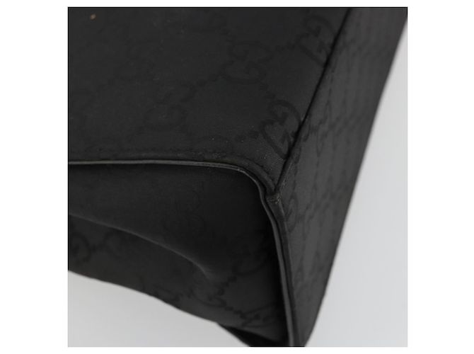 Bamboo Borsa a mano in tela GG Gucci con bambù in nylon nero e argento 002 1010 Auth ep14182 - vista 13