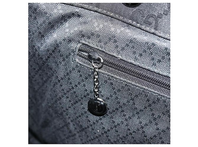 Bamboo Borsa a mano in tela GG Gucci con bambù in nylon nero e argento 002 1010 Auth ep14182 - vista 18