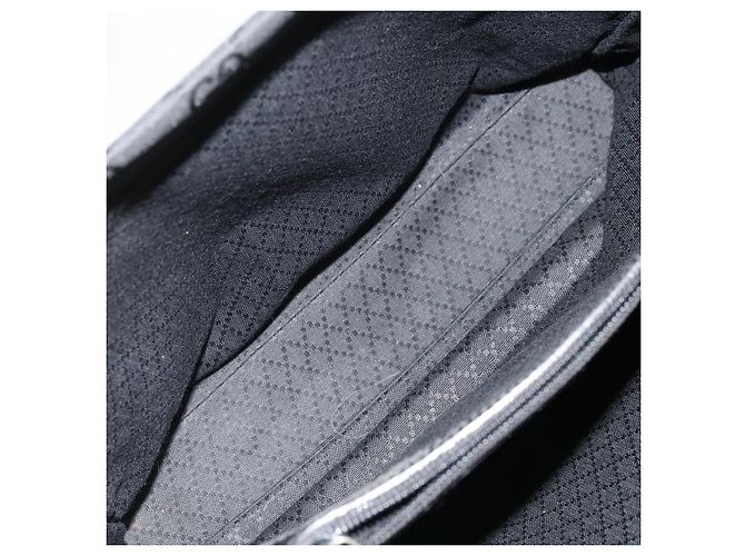 Bamboo Borsa a mano in tela GG Gucci con bambù in nylon nero e argento 002 1010 Auth ep14182 - vista 22