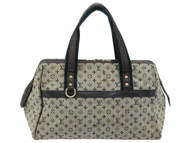 LOUIS VUITTON Monogram Mini Josephine GM Borsa a Mano Blu M92211 LV Auth 176856 - vista 3