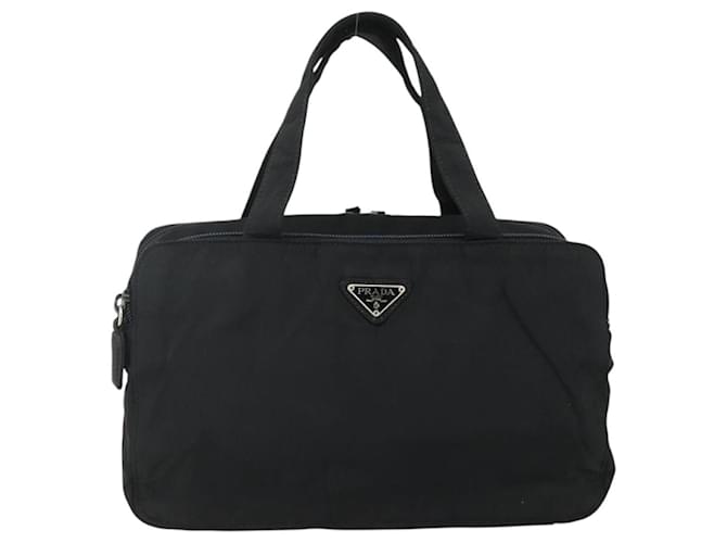 PRADA Borsa a mano in nylon nero argento Auth bs34638 - vista 2