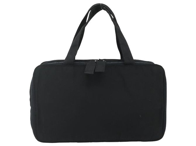 PRADA Borsa a mano in nylon nero argento Auth bs34638 - vista 3