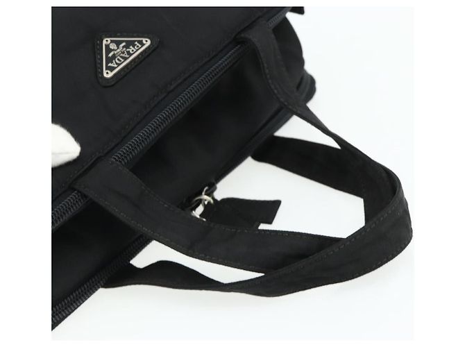 PRADA Borsa a mano in nylon nero argento Auth bs34638 - vista 7