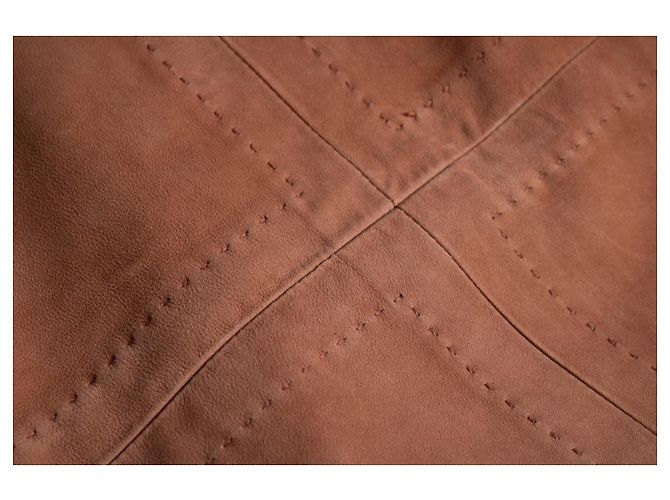 Falda midi de ante coral Agnona Naranja - vista 5
