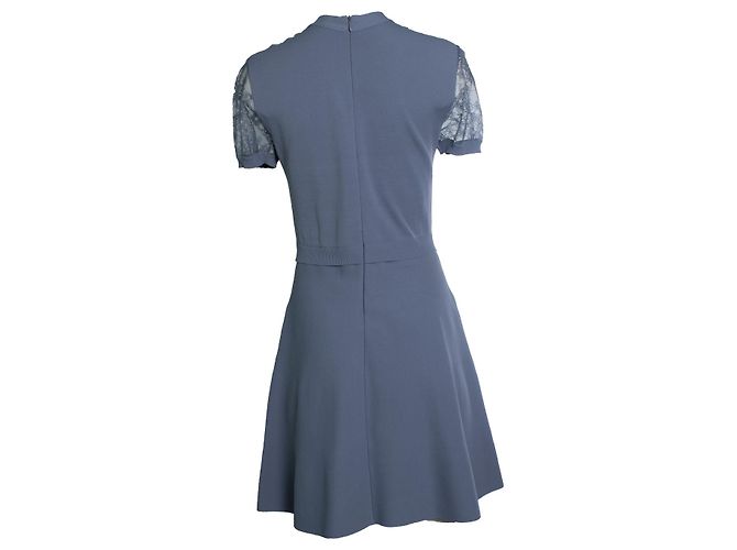 Midi-Kleid aus Spitze mit Rüschen in Lavendel von Valentino Lila - Ansicht 3