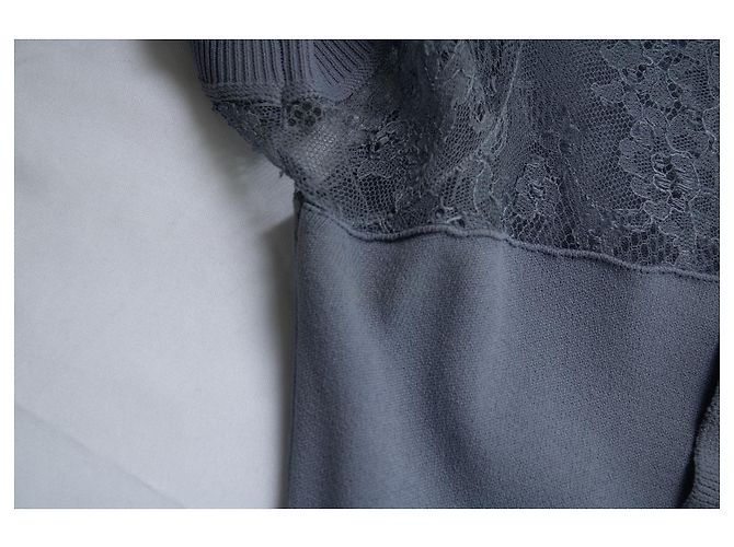 Midi-Kleid aus Spitze mit Rüschen in Lavendel von Valentino Lila - Ansicht 6