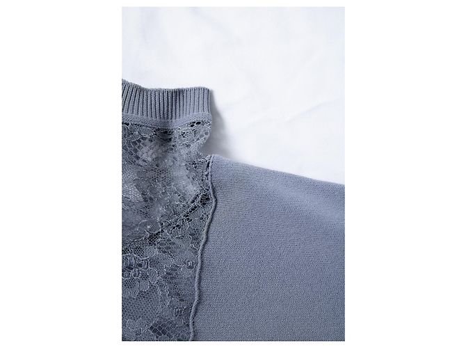 Midi-Kleid aus Spitze mit Rüschen in Lavendel von Valentino Lila - Ansicht 7