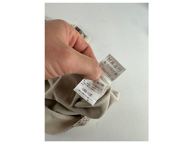 Top senza maniche in maglia con stampa pitone vintage Givenchy Boutique crema marrone M - vista 8