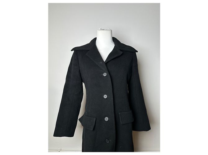 Vintage Givenchy Nouvelle Boutique Wool Long Coat Black S - view 11