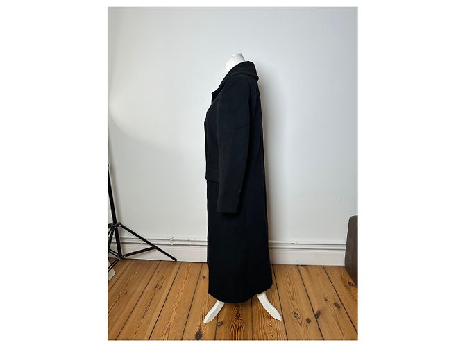 Vintage Givenchy Nouvelle Boutique Wool Long Coat Black S - view 2
