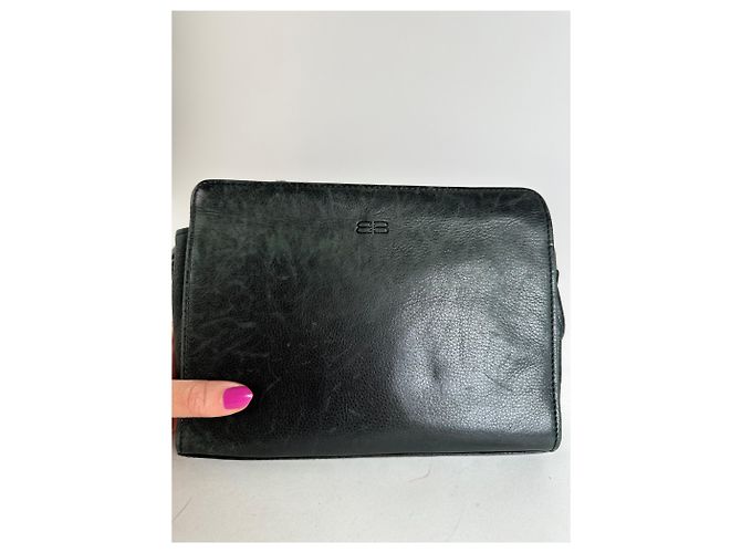 Everyday Pochette in pelle vintage Balenciaga BB Logo nera Nero - vista 8