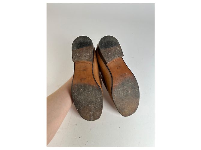 Mocassini in pelle Horsebit vintage Gucci Tan EU37,5 Cammello - vista 10