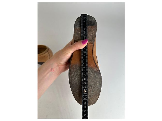 Mocassini in pelle Horsebit vintage Gucci Tan EU37,5 Cammello - vista 12